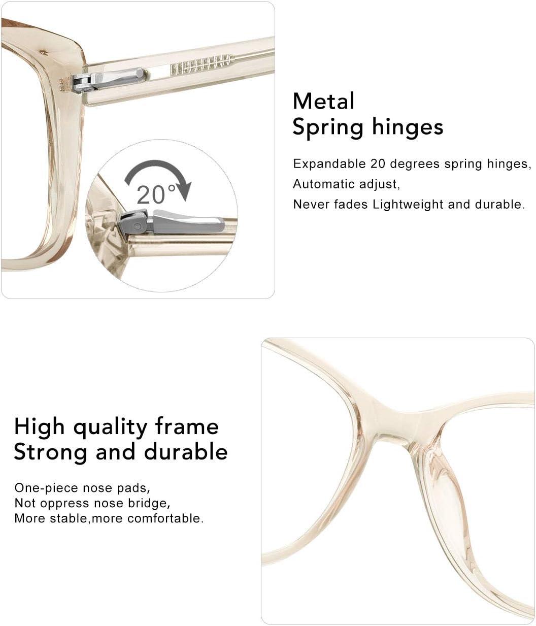 imageMEETSUN Blue Light Blocking Glasses for Women Anti Eyestrain Filter Blue Ray Oversized Computer Game GlasseBrown Frame