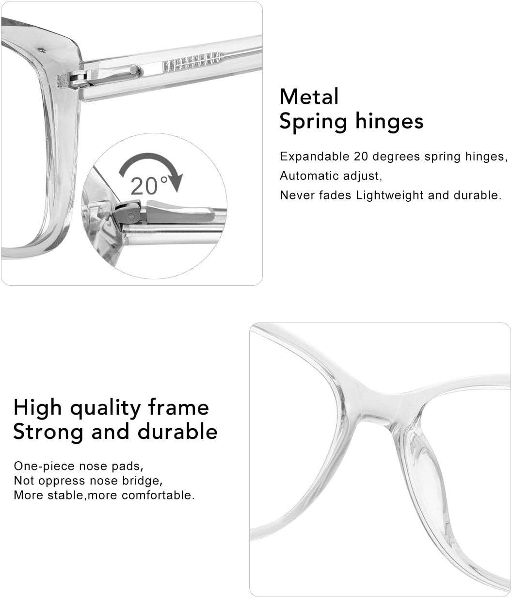 imageMEETSUN Blue Light Blocking Glasses for Women Anti Eyestrain Filter Blue Ray Oversized Computer Game GlasseClear Frame