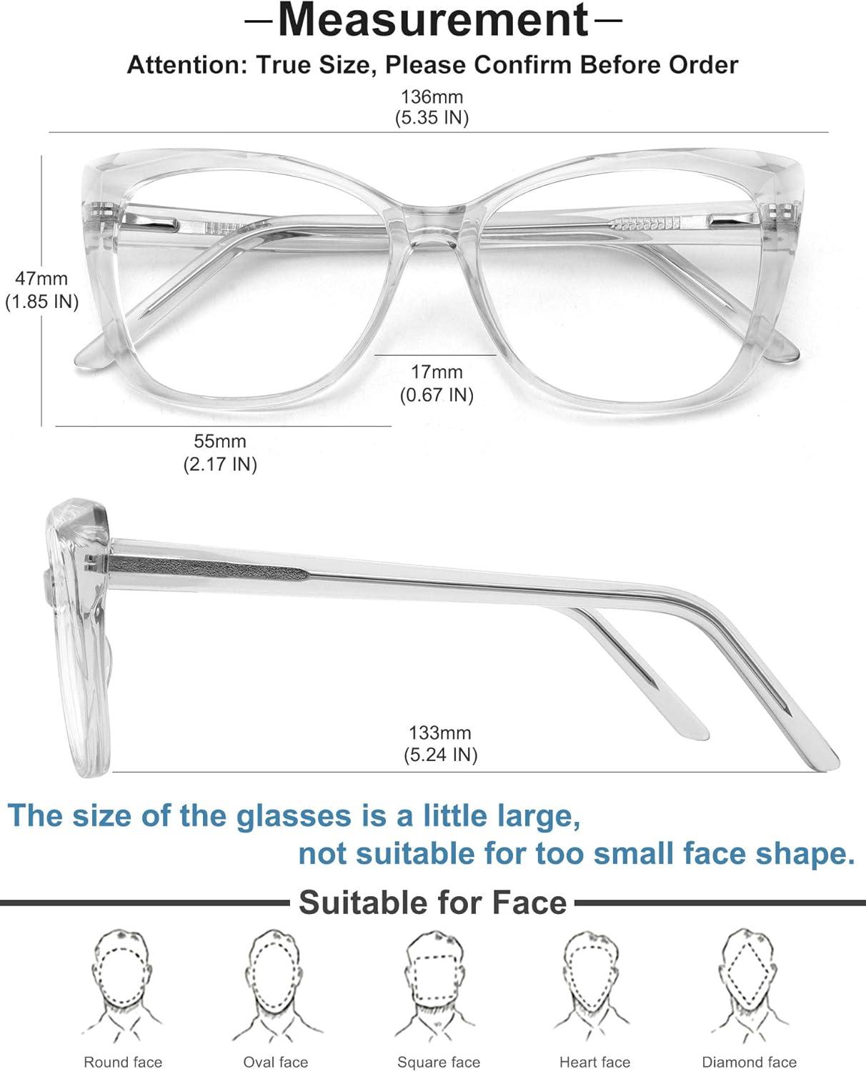 imageMEETSUN Blue Light Blocking Glasses for Women Anti Eyestrain Filter Blue Ray Oversized Computer Game GlasseClear Frame