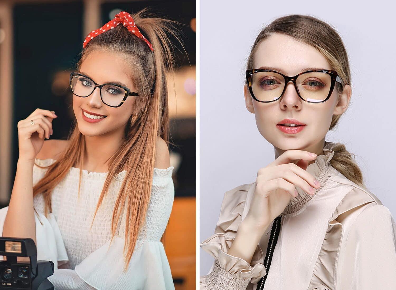 imageMEETSUN Blue Light Blocking Glasses for Women Anti Eyestrain Filter Blue Ray Oversized Computer Game GlasseLeopard Frame