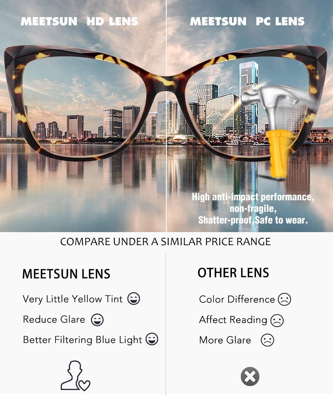 imageMEETSUN Blue Light Blocking Glasses for Women Anti Eyestrain Filter Blue Ray Oversized Computer Game GlasseLeopard Frame