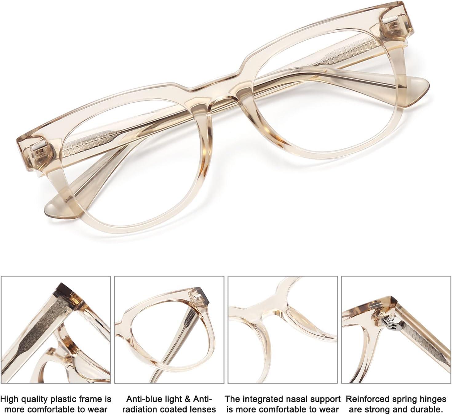 imageMEETSUN Blue Light Blocking Glasses for Women Anti Eyestrain Filter Blue Ray Oversized Computer Game GlasseSbrown Frame