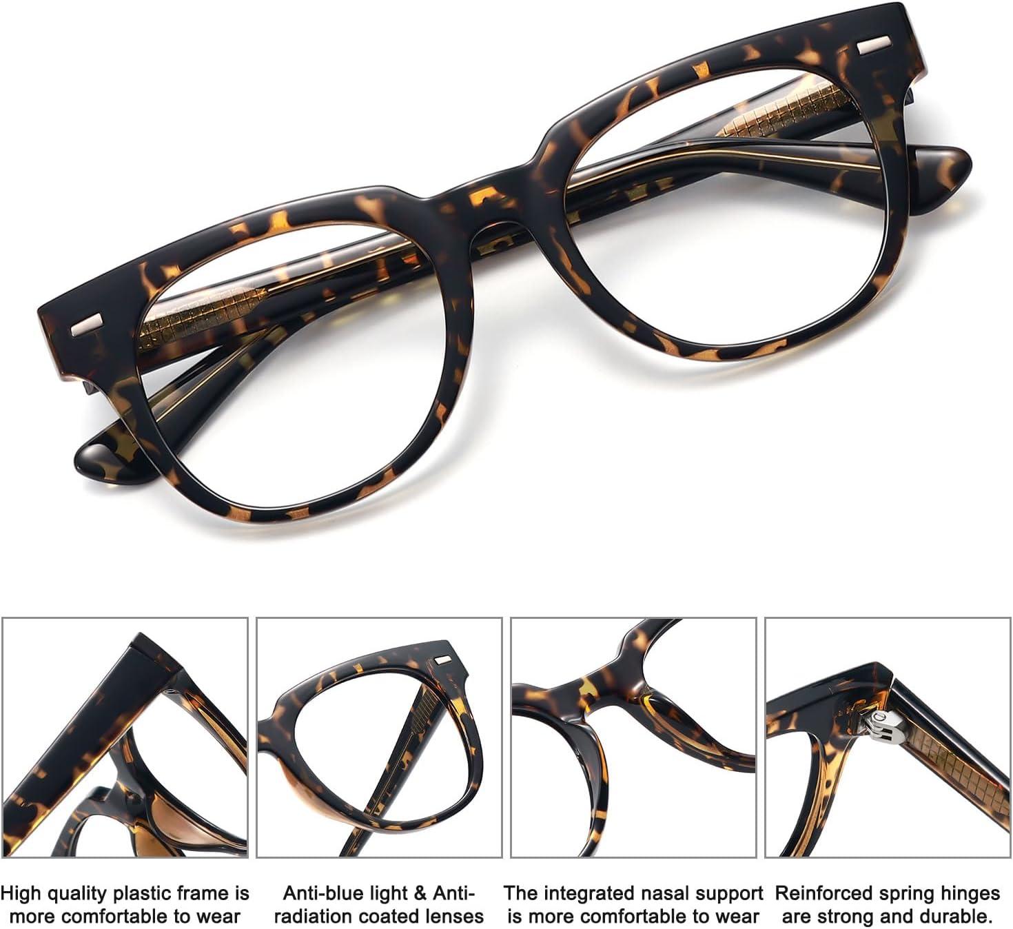 imageMEETSUN Blue Light Blocking Glasses for Women Anti Eyestrain Filter Blue Ray Oversized Computer Game GlasseSleopard Frame