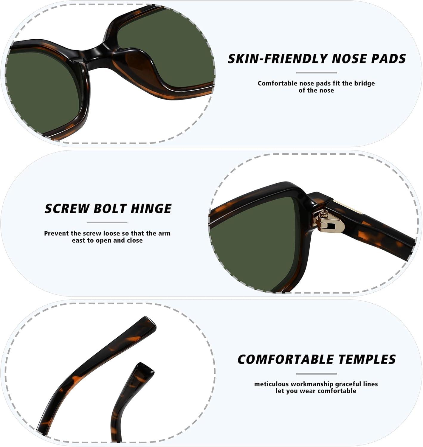 imageMEETSUN Retro Rectangular Sunglasses for Women Trendy Vintage 90s Small Square Sun Glasses UV Protection3packblackBrowntortoiseBrowntortoiseDark Green