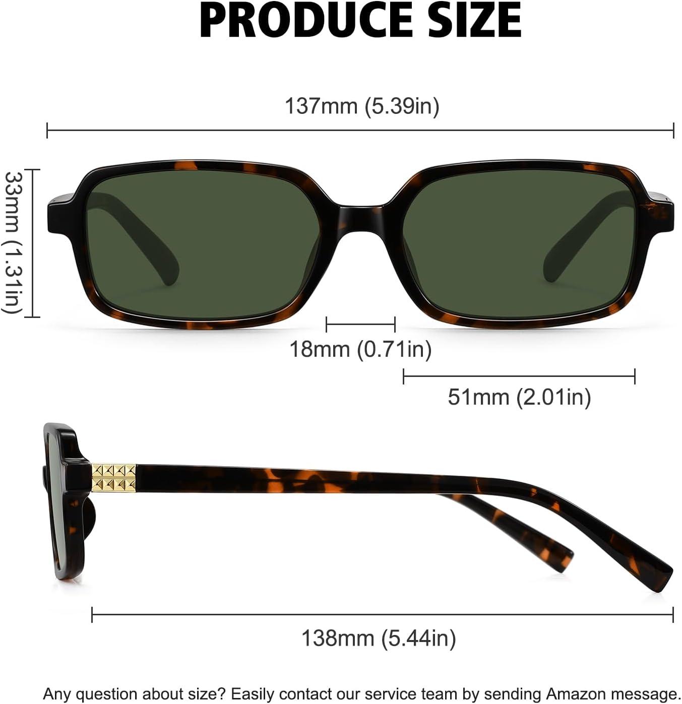 imageMEETSUN Retro Rectangular Sunglasses for Women Trendy Vintage 90s Small Square Sun Glasses UV Protection3packblackBrowntortoiseBrowntortoiseDark Green