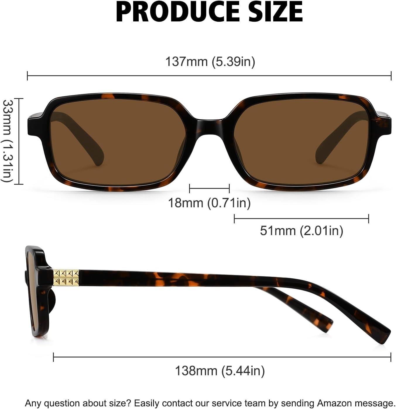 imageMEETSUN Retro Rectangular Sunglasses for Women Trendy Vintage 90s Small Square Sun Glasses UV Protection3packblackGraytortoiseBrowntortoiseDark Green