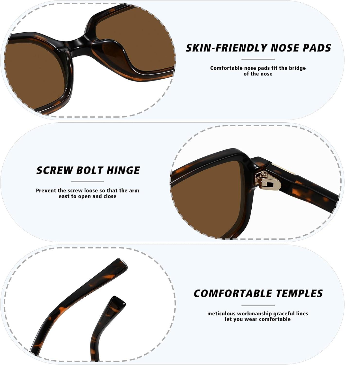 imageMEETSUN Retro Rectangular Sunglasses for Women Trendy Vintage 90s Small Square Sun Glasses UV Protection3packblackGraytortoiseBrowntortoiseDark Green