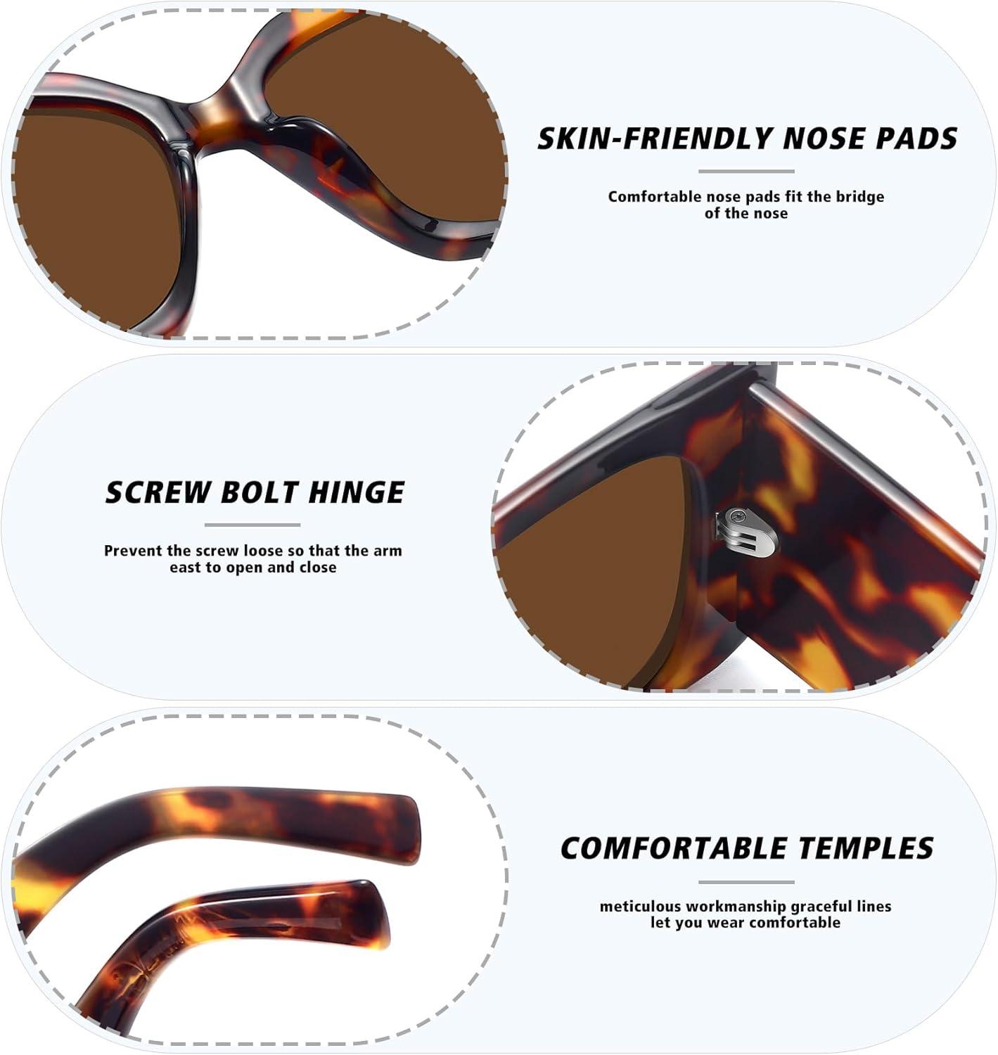 imageMEETSUN Trendy Retro Cat Eye Oversized Sunglasses for Women Stylish Vintage Wide Legs Square 90s Big Shades UV400 ProtectionTortoiseshell FrameBrown Lens