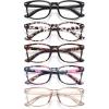 imageMEETSUN 5 Pack Reading Glasses for Women Men Blue Light Blocking Computer Readers Fashion Square Eyeglasses Anti UV Glare5 Pack Mix