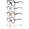 imageMEETSUN 5 Pack Reading Glasses for Women Men Blue Light Blocking Computer Readers Fashion Square Eyeglasses Anti UV Glare5 Pack Mix