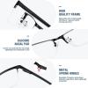 imageMEETSUN 5Pack Reading Glasses for Men Blue Light Blocking Readers Glasses Spring Hinge Metal Half Frame Anti Glare Filter5pcsblack