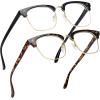imageMEETSUN Blue Light Blocking Glasses WomenMenAnti Eyestrain Filter Blue Ray Retro Computer Game Glasses ampamp UV400Reduce Glare LensBlack  Leopard  2 PcakBlack  Leopard  2 Pack