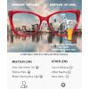 imageMEETSUN Blue Light Blocking Glasses for Women Anti Eyestrain Filter Blue Ray Oversized Computer Game GlasseRed Frame