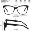imageMEETSUN Blue Light Blocking Glasses for Women Anti Eyestrain Filter Blue Ray Oversized Computer Game GlasseZc1 Black