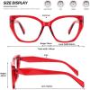imageMEETSUN Blue Light Blocking Glasses for Women Cateye Vintage Square Computer Gaming Glasses UV400Red