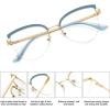 imageMEETSUN Cat Eye Blue Light Blocking Glasses Women Metal Frame Computer Eyeglasses Fake Glasses for Anti Eyestrain ampamp UV GlareBlue Frame