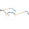 imageMEETSUN Cat Eye Blue Light Blocking Glasses Women Metal Frame Computer Eyeglasses Fake Glasses for Anti Eyestrain ampamp UV GlareBlue Frame