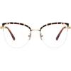 imageMEETSUN Cat Eye Blue Light Blocking Glasses Women Metal Frame Computer Eyeglasses Fake Glasses for Anti Eyestrain ampamp UV GlareLeopard Frame