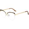imageMEETSUN Cat Eye Blue Light Blocking Glasses Women Metal Frame Computer Eyeglasses Fake Glasses for Anti Eyestrain ampamp UV GlareLeopard Frame
