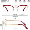 imageMEETSUN Cat Eye Blue Light Blocking Glasses Women Metal Frame Computer Eyeglasses Fake Glasses for Anti Eyestrain ampamp UV GlareRed Frame