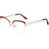 imageMEETSUN Cat Eye Blue Light Blocking Glasses Women Metal Frame Computer Eyeglasses Fake Glasses for Anti Eyestrain ampamp UV GlareRed Frame