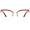 imageMEETSUN Cat Eye Blue Light Blocking Glasses Women Metal Frame Computer Eyeglasses Fake Glasses for Anti Eyestrain ampamp UV GlareRed Frame