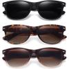 imageMEETSUN Classic Polarized Sunglasses for Women Men Trendy Retro Sun Glasses for Driving UV Protection 3 Pack3 Pack BlackLeopard BrownBrown Gradient