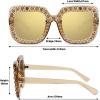 imageMEETSUN Elton Square Rhinestone Sunglasses  Oversized Bling for Women with Diamond Frames  70s Retro for Beach ampamp DiscoBrown FrameBrown Lens