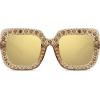 imageMEETSUN Elton Square Rhinestone Sunglasses  Oversized Bling for Women with Diamond Frames  70s Retro for Beach ampamp DiscoBrown FrameBrown Lens