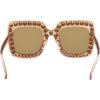 imageMEETSUN Elton Square Rhinestone Sunglasses  Oversized Bling for Women with Diamond Frames  70s Retro for Beach ampamp DiscoBrown FrameBrown Lens
