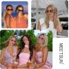 imageMEETSUN Elton Square Rhinestone Sunglasses  Oversized Bling for Women with Diamond Frames  70s Retro for Beach ampamp DiscoPink FramePink Gradient Lens