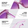 imageMEETSUN Elton Square Rhinestone Sunglasses  Oversized Bling for Women with Diamond Frames  70s Retro for Beach ampamp DiscoPurple FramePurple Gradient Lens Sunglasses