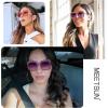imageMEETSUN Elton Square Rhinestone Sunglasses  Oversized Bling for Women with Diamond Frames  70s Retro for Beach ampamp DiscoPurple FramePurple Gradient Lens Sunglasses