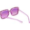 imageMEETSUN Elton Square Rhinestone Sunglasses  Oversized Bling for Women with Diamond Frames  70s Retro for Beach ampamp DiscoPurple FramePurple Gradient Lens Sunglasses