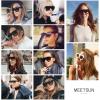imageMEETSUN Fashion Sunglasses for Women Trendy Goggles Vintage ShadesTortoiseblack  Gradient Grey