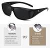 imageMEETSUN Fit Over Glasses Sunglasses for Men WomenWrap Around Sunglasses Polarized UV400 ProtectionBlack Framegray Lens