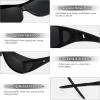 imageMEETSUN Fit Over Glasses Sunglasses for Men WomenWrap Around Sunglasses Polarized UV400 ProtectionBlack Framegray Lens
