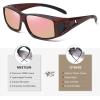 imageMEETSUN Fit Over Glasses Sunglasses for Men WomenWrap Around Sunglasses Polarized UV400 ProtectionBrown Framechampagne Gold Mirror Lens