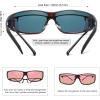 imageMEETSUN Fit Over Glasses Sunglasses for Men WomenWrap Around Sunglasses Polarized UV400 ProtectionBrown Framechampagne Gold Mirror Lens