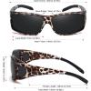 imageMEETSUN Fit Over Glasses Sunglasses for Men WomenWrap Around Sunglasses Polarized UV400 ProtectionGray Leopard Framegray Lens