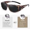 imageMEETSUN Fit Over Glasses Sunglasses for Men WomenWrap Around Sunglasses Polarized UV400 ProtectionGray Leopard Framegray Lens