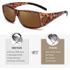 imageMEETSUN Fit Over Glasses Sunglasses for Men WomenWrap Around Sunglasses Polarized UV400 ProtectionLeopard Framebrown Lens