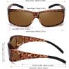 imageMEETSUN Fit Over Glasses Sunglasses for Men WomenWrap Around Sunglasses Polarized UV400 ProtectionLeopard Framebrown Lens
