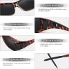 imageMEETSUN Fit Over Glasses Sunglasses for Men WomenWrap Around Sunglasses Polarized UV400 ProtectionLeopard Framegray Lens