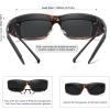 imageMEETSUN Fit Over Glasses Sunglasses for Men WomenWrap Around Sunglasses Polarized UV400 ProtectionLeopard Framegray Lens