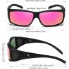 imageMEETSUN Fit Over Glasses Sunglasses for Men WomenWrap Around Sunglasses Polarized UV400 ProtectionMatte Black Framepurple Mirror Lens