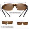 imageMEETSUN Fit Over Glasses Sunglasses for Men WomenWrap Around Sunglasses Polarized UV400 ProtectionTortoiseshell Framebrown Lens