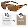 imageMEETSUN Fit Over Glasses Sunglasses for Men WomenWrap Around Sunglasses Polarized UV400 ProtectionTortoiseshell Framebrown Lens