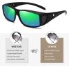 imageMEETSUN Fit Over Glasses Sunglasses for Men WomenWrap Around Sunglasses Polarized UV400 ProtectionZ1black Framegreen Mirror Lens