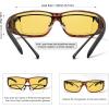 imageMEETSUN Fit Over Glasses Sunglasses for Men WomenWrap Around Sunglasses Polarized UV400 ProtectionZ1matte Leopard Framenight Vision Lens